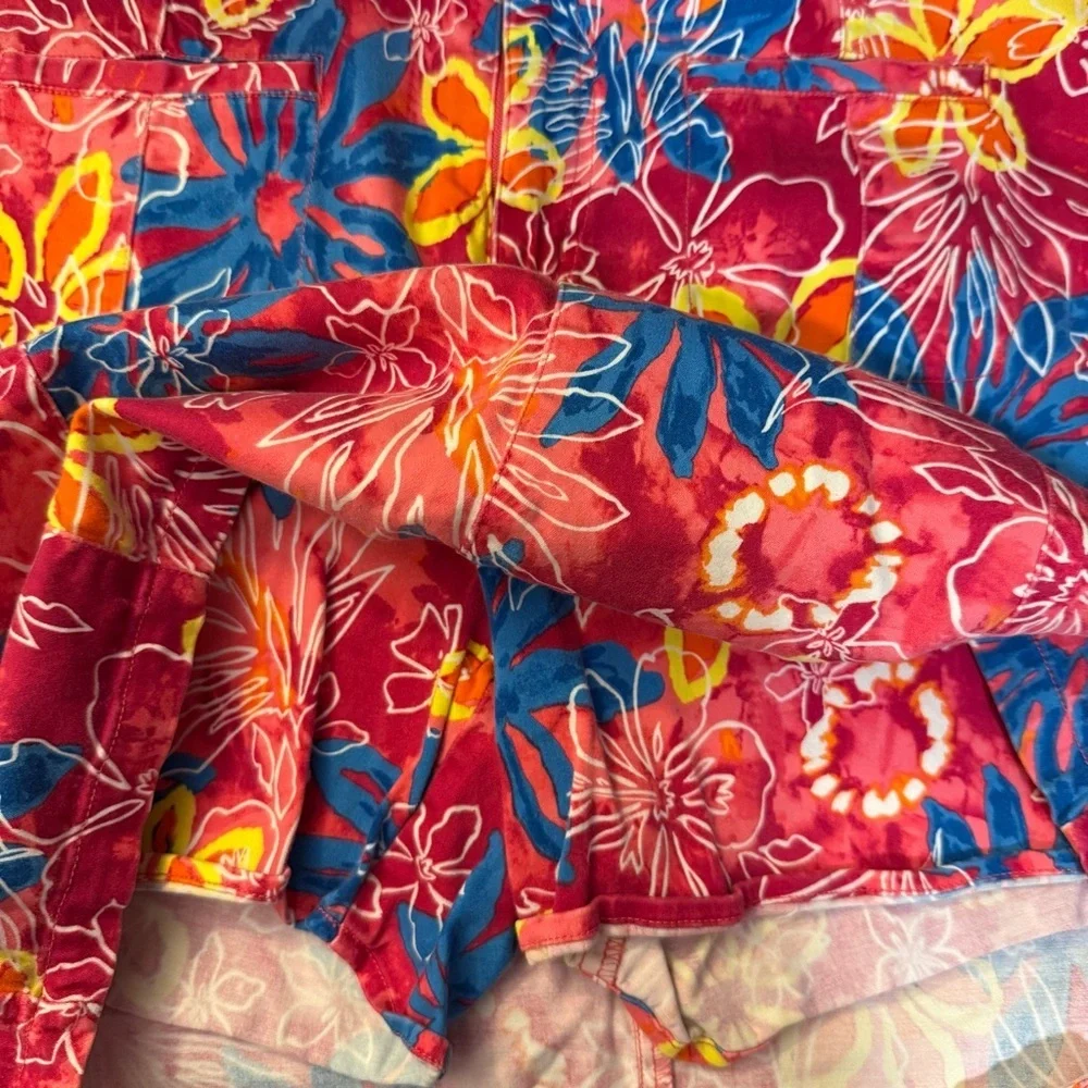 Like New Vintage Bill Blass Tropical Floral Print Stretch Skort